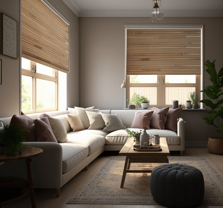 Gestreifte hellbraune Planken rustikal rollo - TenStickers