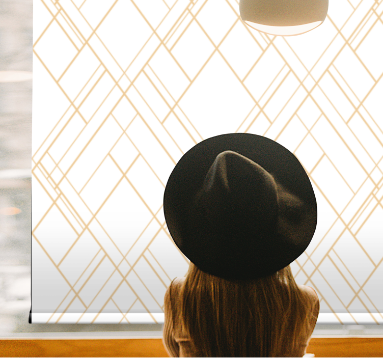 Goldene Rollos mit unregelmäßigen Linien fürs Wohnzimmer - TenStickers