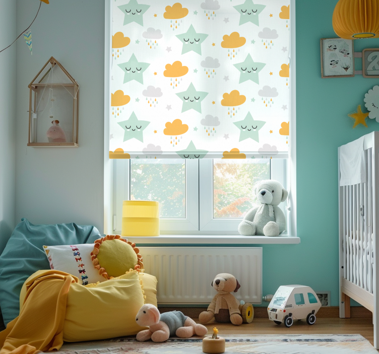 Rollo Fenster Babyzimmer schläfriges wolkenmuster - TenStickers