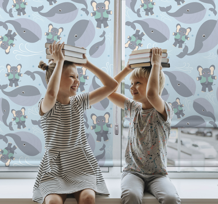 Rollo Fenster Babyzimmer verspielte tiere - TenStickers