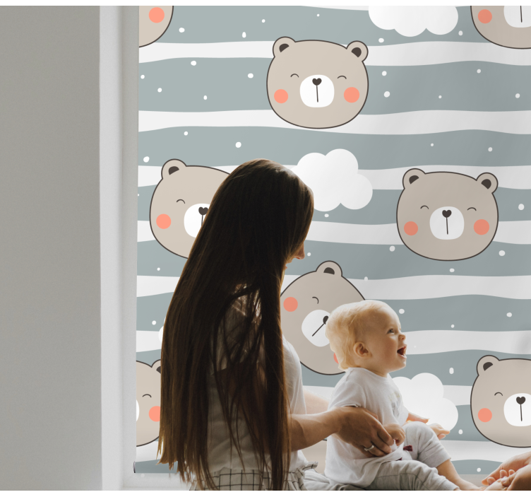 Rollo Fenster Babyzimmer süße bärengesichter - TenStickers