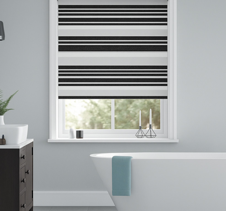 Rollo Fenster Badezimmer righe bianco nero - TenStickers