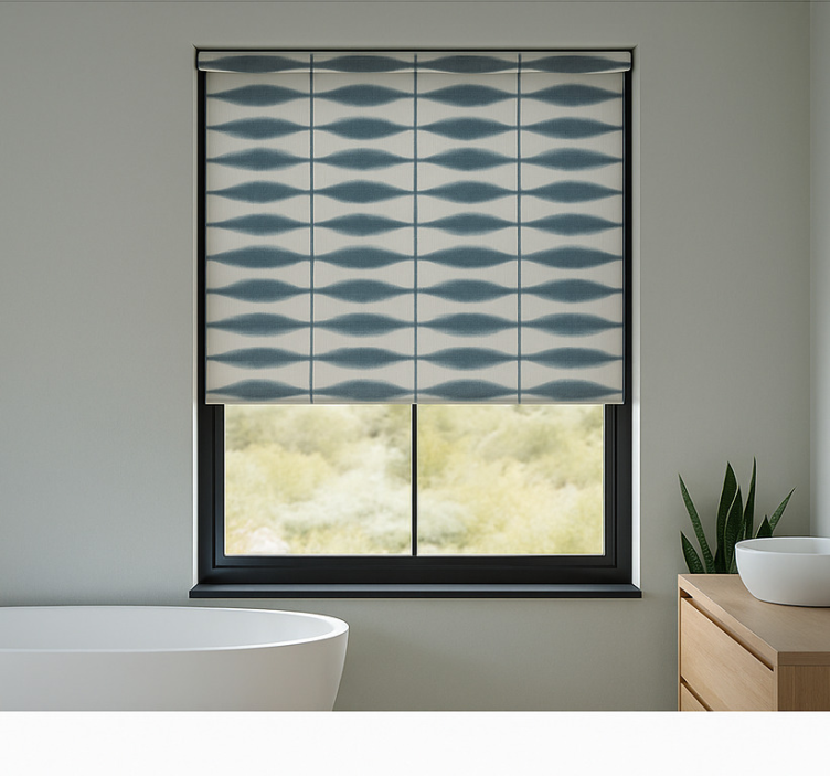 Rollo Fenster Badezimmer shibori-denim - TenStickers