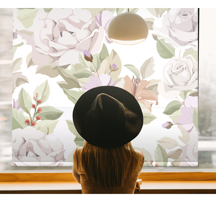 Rollo Fenster Blumen anmutige botanische komposition - TenStickers