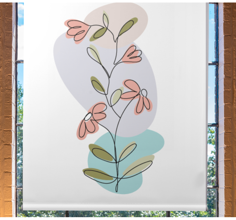 Rollo Fenster Blumen bezaubernde blumenstiele - TenStickers