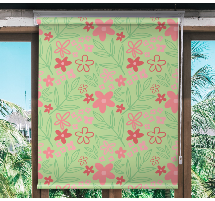 Rollo Fenster Blumen bezauberndes blumenthema - TenStickers