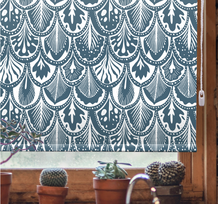 Rollo Fenster Blumen blattmuster-design - TenStickers