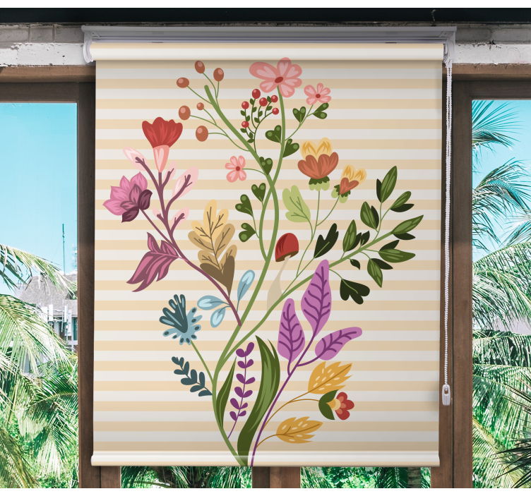 Rollo Fenster Blumen blumenarrangement - TenStickers