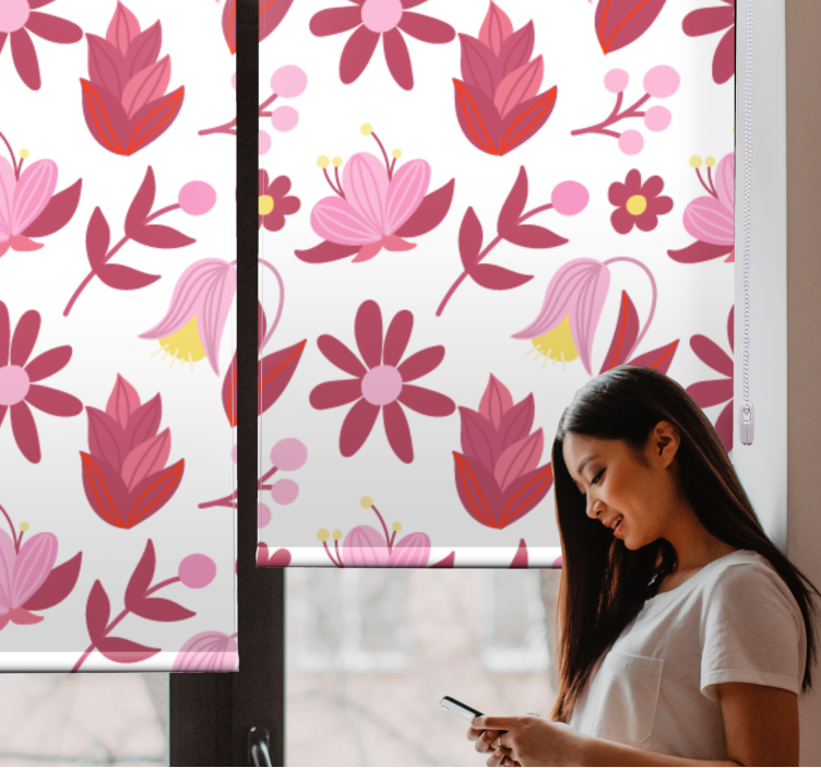Rollo Fenster Blumen blumenarrangement-muster - TenStickers