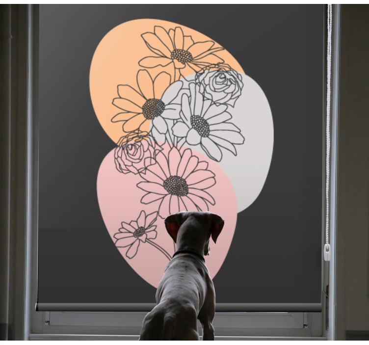 Rollo Fenster Blumen Überlagerung abstrakter muster - TenStickers