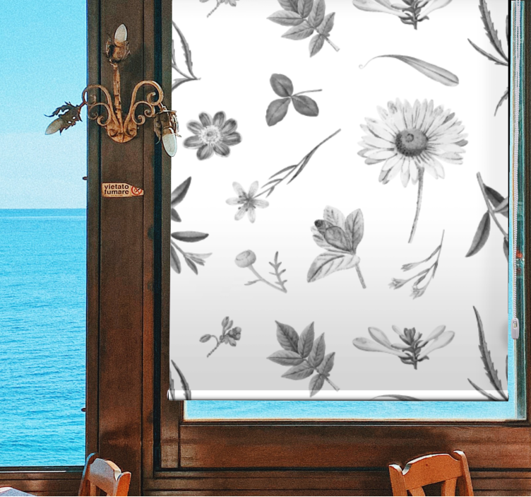 Rollo Fenster Blumen botanisches gartenmotiv - TenStickers