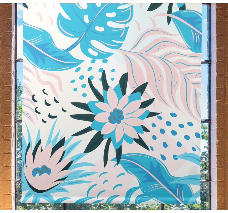 Rollo Fenster Blumen botanisches musterdesign - TenStickers