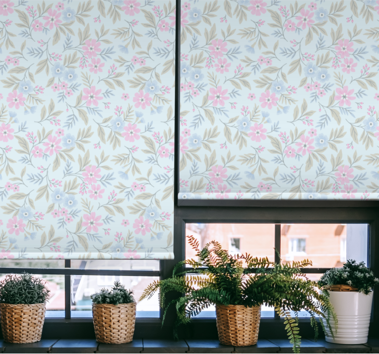 Rollo Fenster Blumen dezentes botanisches motiv - TenStickers