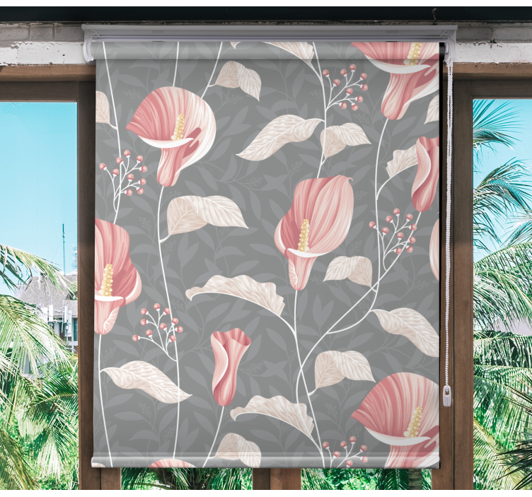 Rollo Fenster Blumen elegantes blütenarrangement - TenStickers