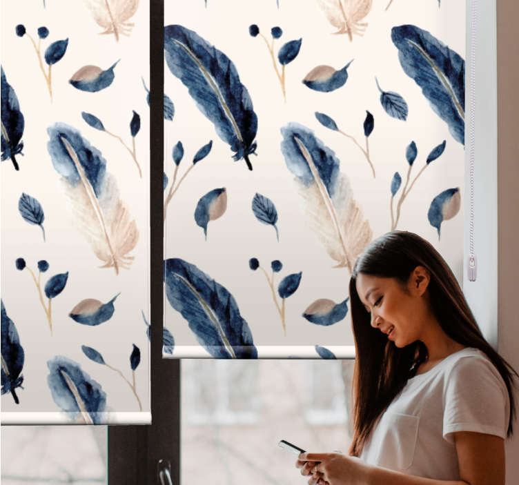 Rollo Fenster Blumen elegantes federmuster - TenStickers