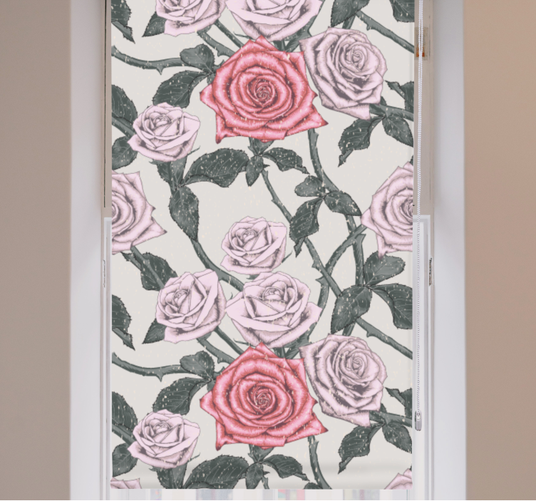 Rollo Fenster Blumen elegantes rosenarrangement - TenStickers