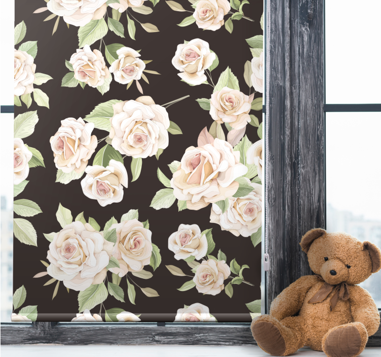 Rollo Fenster Blumen elegantes rosenthema - TenStickers