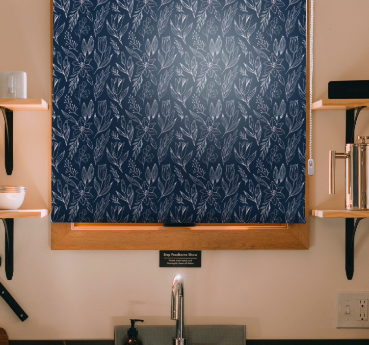 Rollo Fenster Blumen eleganz mit floralem motiv - TenStickers