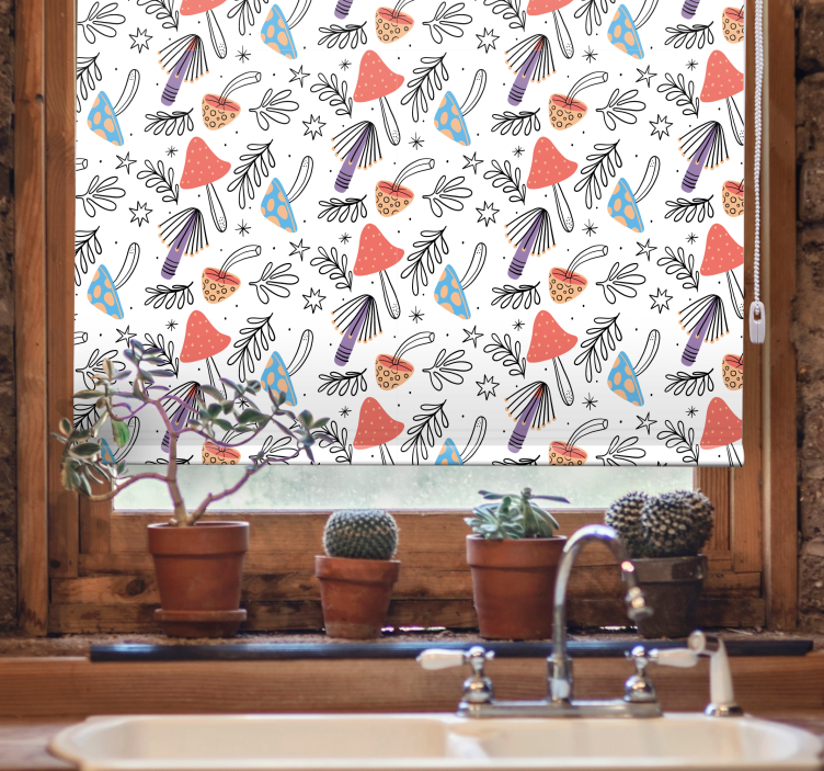 Rollo Fenster Blumen flippiges blumendesign - TenStickers