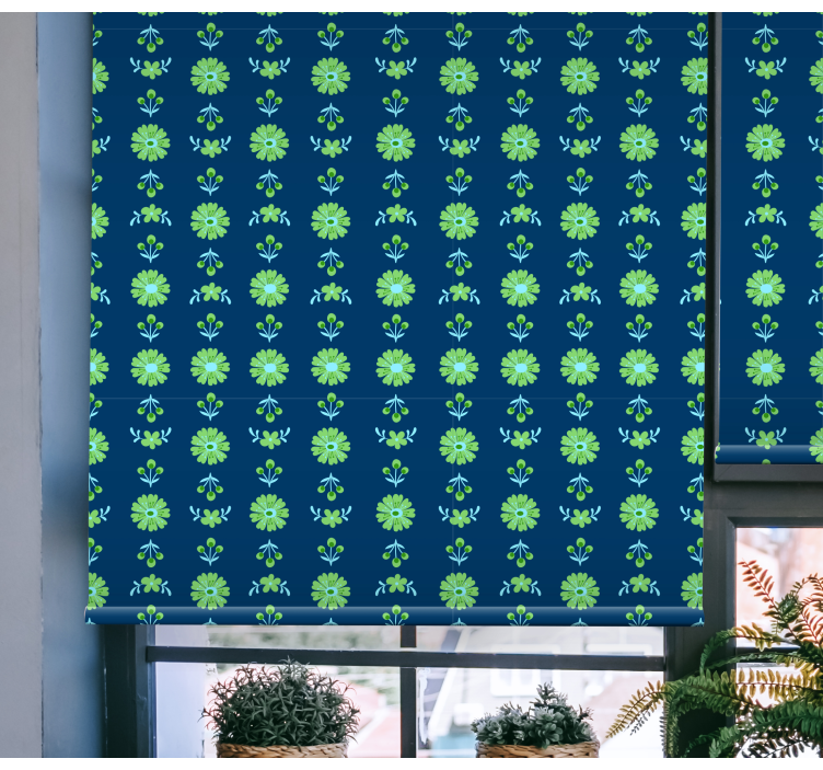 Rollo Fenster Blumen grüne muster - TenStickers
