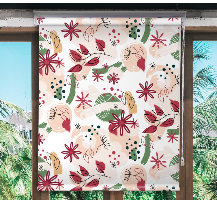 Rollo Fenster Blumen florales abstraktes muster - TenStickers