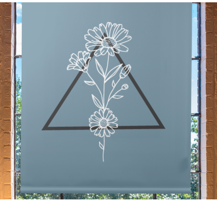 Rollo Fenster Blumen elegantes dreiecksmotiv - TenStickers