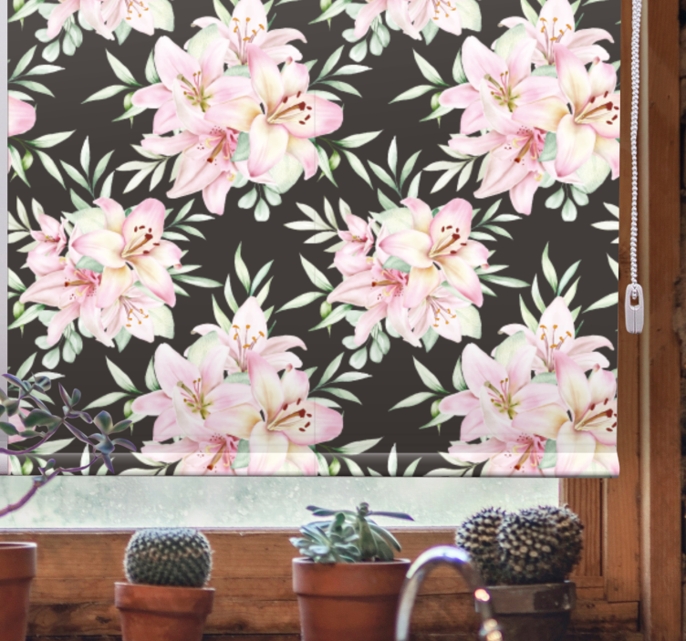 Rollo Fenster Blumen lilienmuster - TenStickers