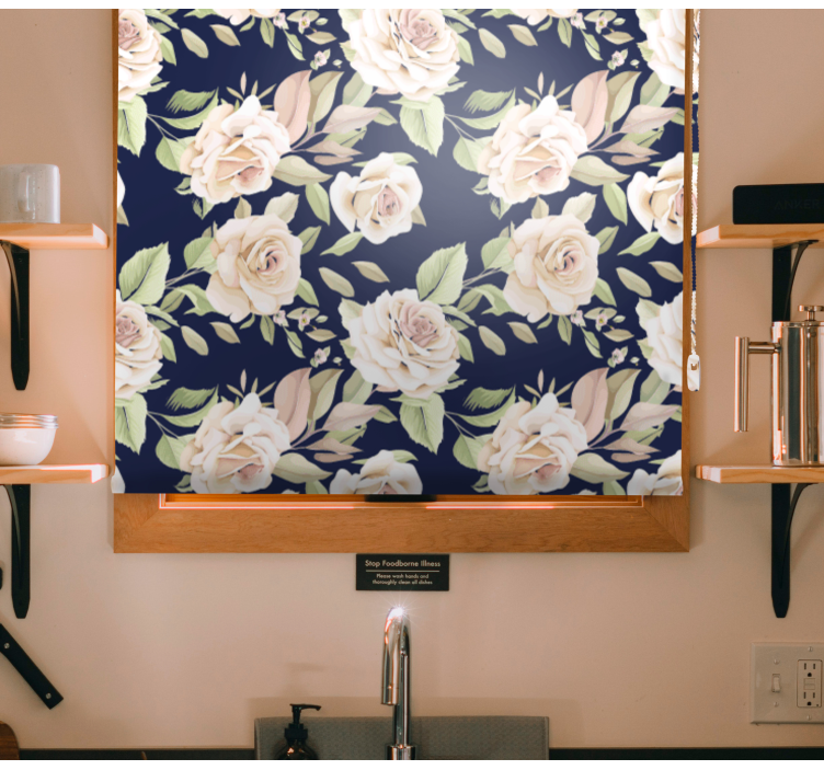 Rollo Fenster Blumen florales rosenmuster - TenStickers