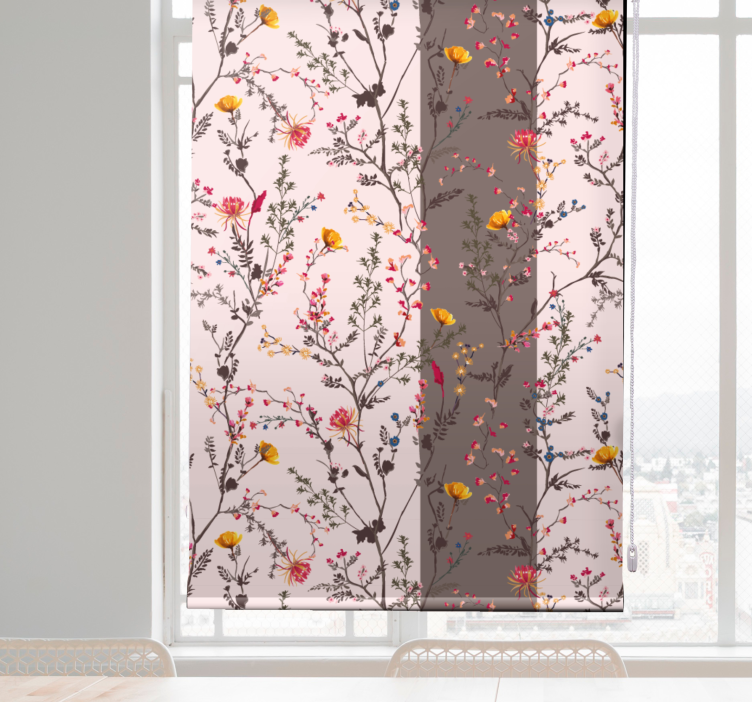 Rollo Fenster Blumen elegantes vogelmotiv - TenStickers