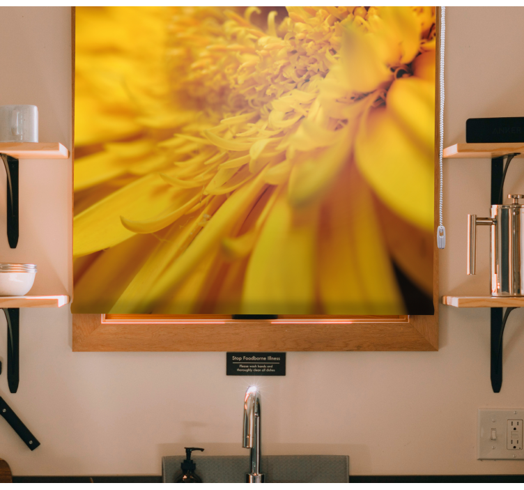 Rollo Fenster Blumen gelbe nahaufnahme - TenStickers