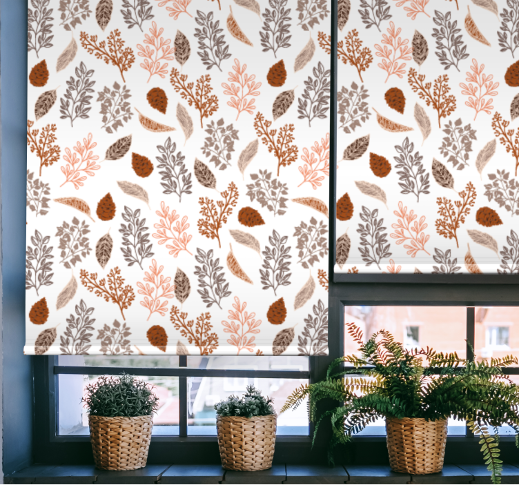 Rollo Fenster Blumen herbstliches braunes muster - TenStickers