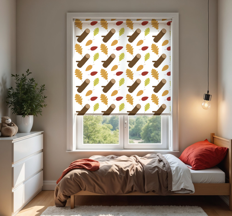 Rollo Fenster Blumen herbstlaubmuster - TenStickers