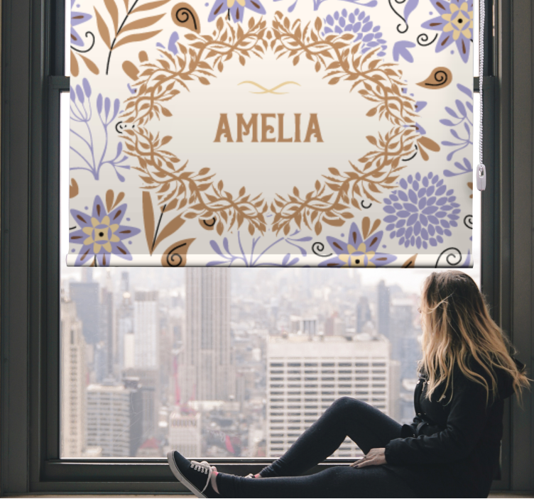 Rollo Fenster Blumen individuelles blumendesign - TenStickers