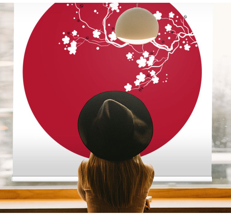 Rollo Fenster Blumen japanischer kirschkreis - TenStickers