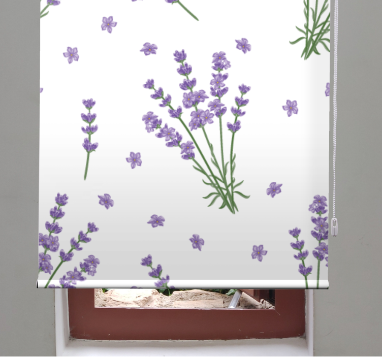 Rollo Fenster Blumen lavendel schlichtes design - TenStickers