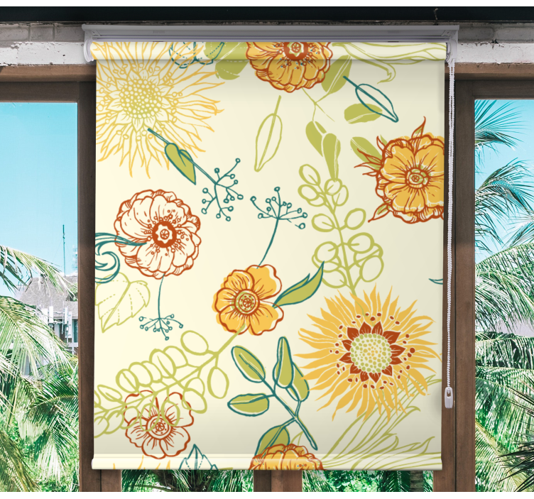 Rollo Fenster Blumen lebendige florale muster - TenStickers