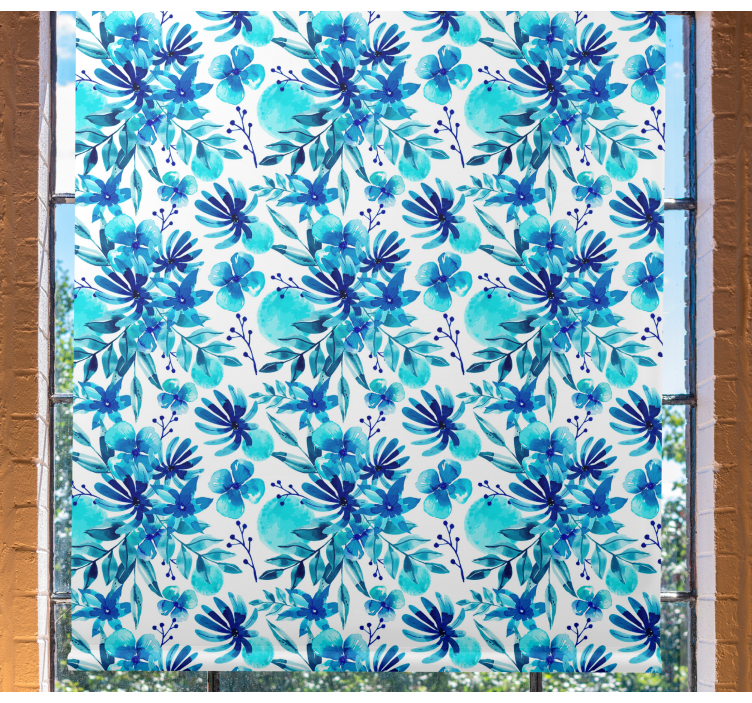 Rollo Fenster Blumen lebendiges blaues thema - TenStickers