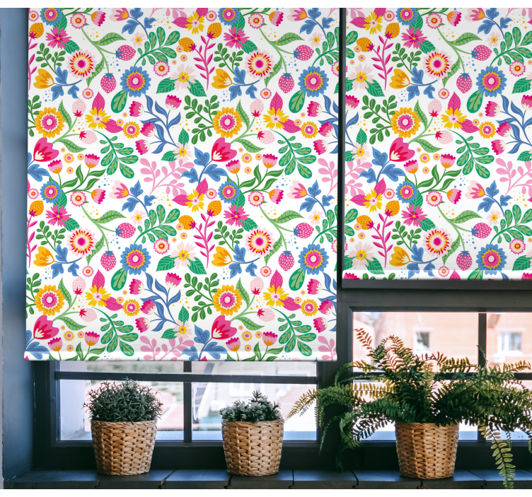 Rollo Fenster Blumen lebendiges botanisches motiv - TenStickers
