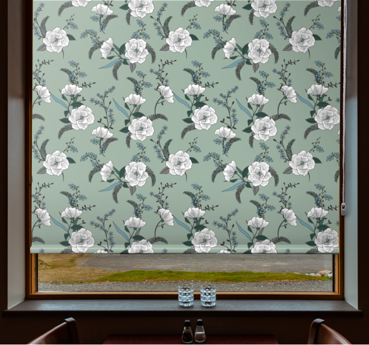Rollo Fenster Blumen magnolien-blumenmuster - TenStickers