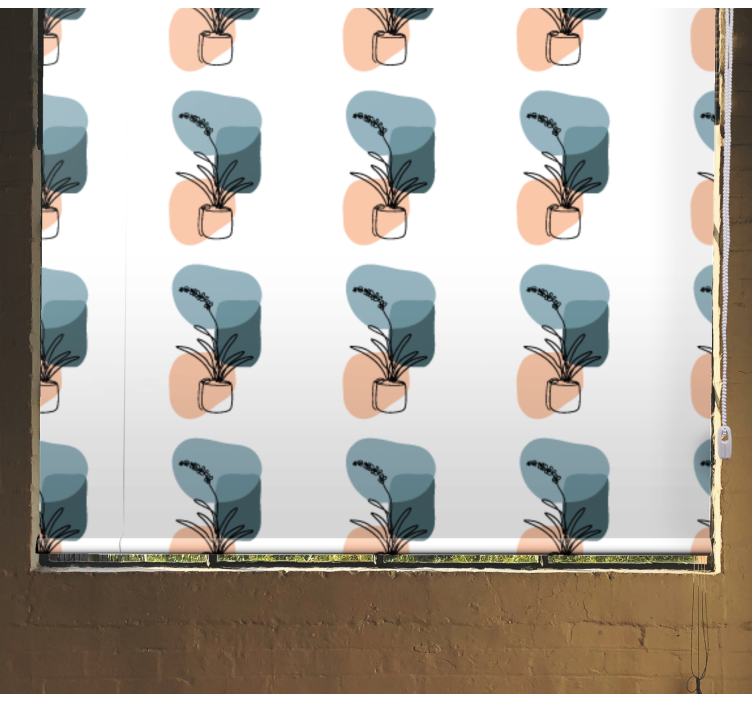 Rollo Fenster Blumen minimalistisches orchideendesign - TenStickers