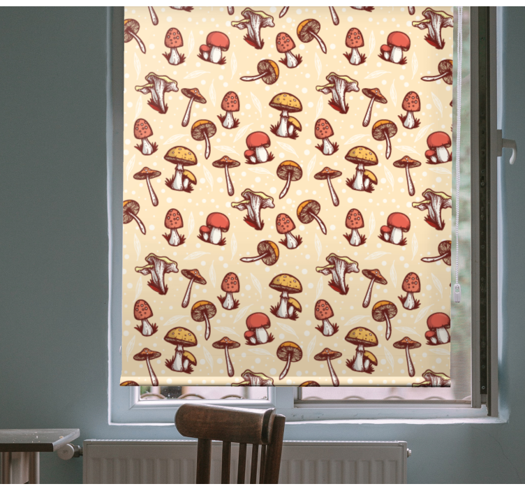 Rollo Fenster Blumen und Pflanzen pilz wald muster - TenStickers