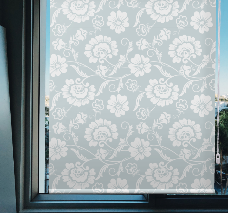 Rollo Fenster Blumen graue motiv-eleganz - TenStickers