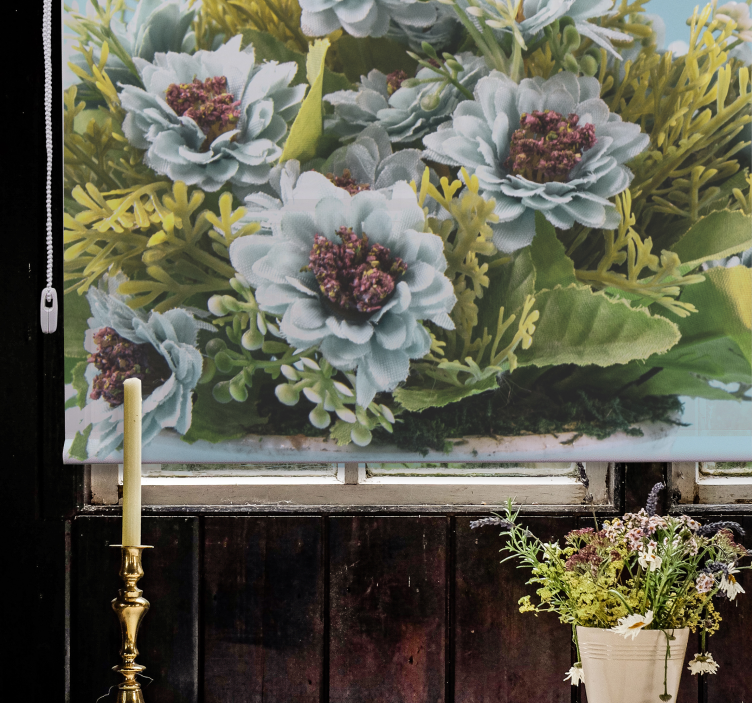 Rollo Fenster Blumen saftiges arrangement - TenStickers