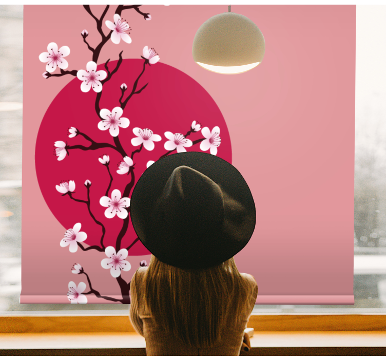 Rollo Fenster Blumen sakura-blütenstiel - TenStickers