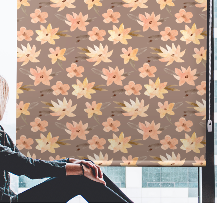 Rollo Fenster Blumen sanftes blumenmuster - TenStickers