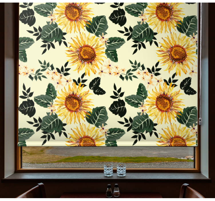 Rollo Fenster Blumen sonnenblumen-blumenthema - TenStickers