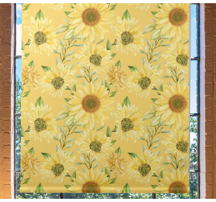 Rollo Fenster Blumen sonnenblumengartenmuster - TenStickers