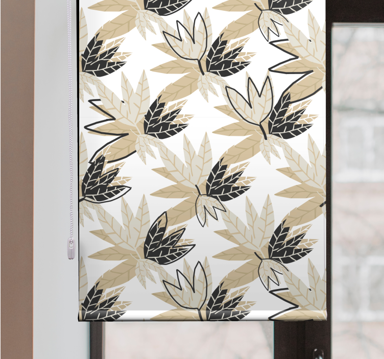 Rollo Fenster Blumen stylisches blättermotiv - TenStickers
