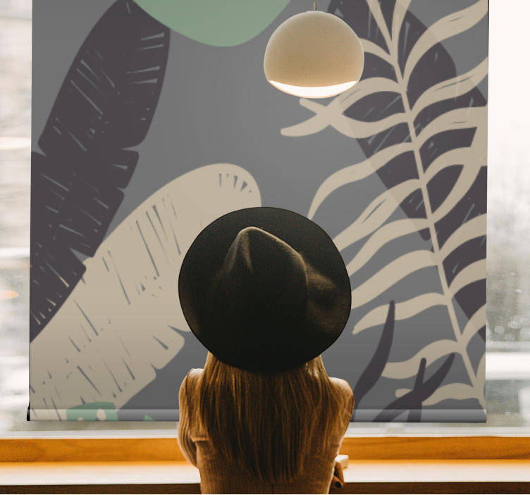 Rollo Fenster Blumen tropisches grünmuster - TenStickers