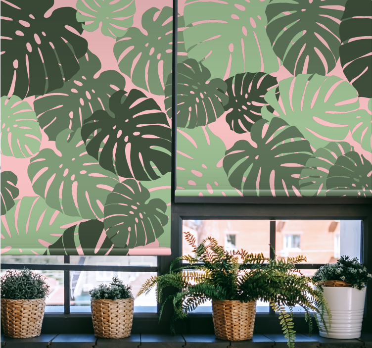 Rollo Fenster Blumen tropisches monstera-muster - TenStickers